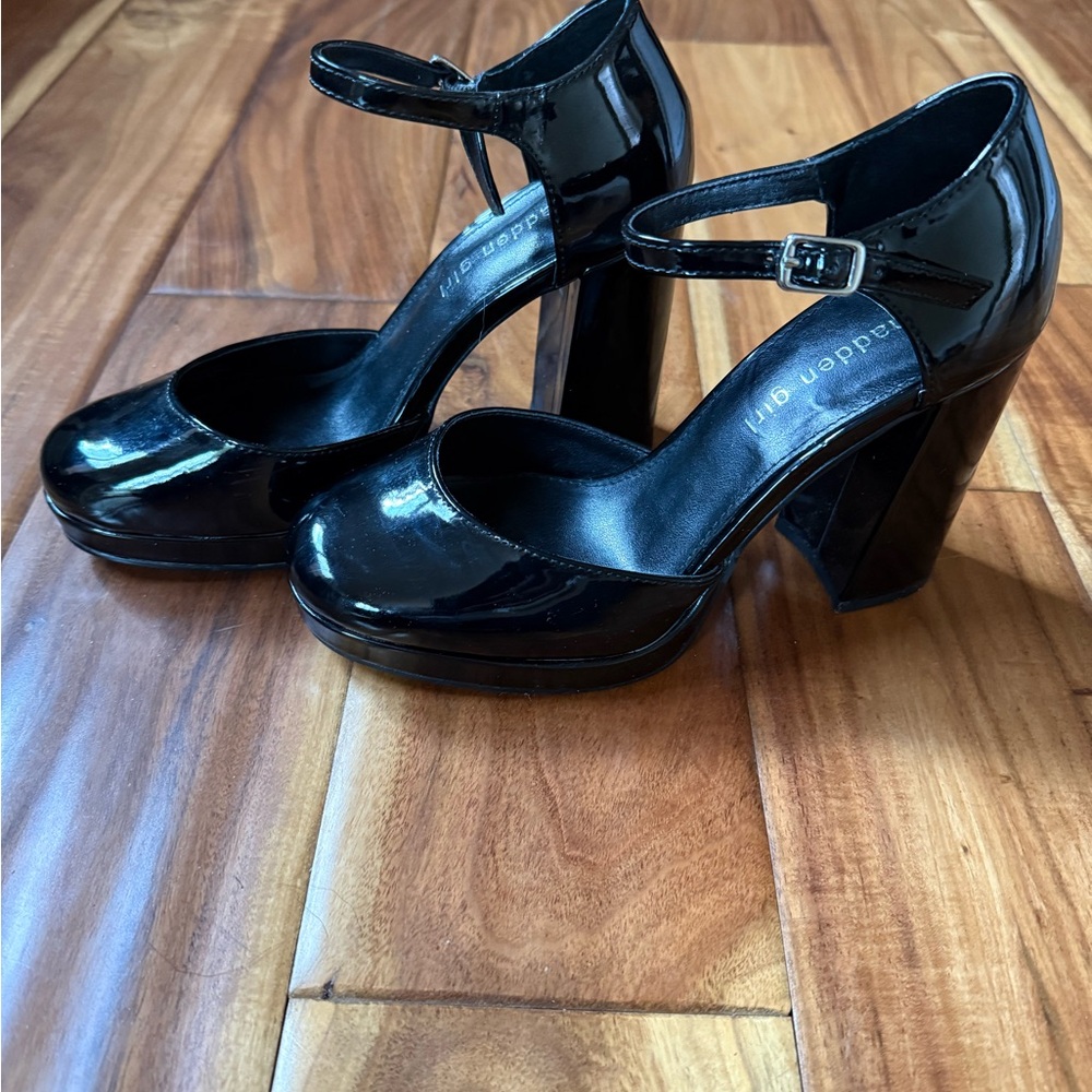 Madden Girl Glossy Black Heels